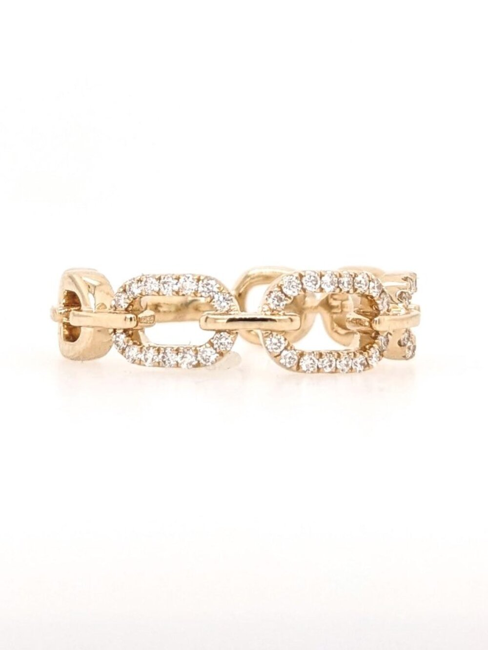 Interlocking Earth-Mined Diamonds Band in Solid 14K Yellow Gold